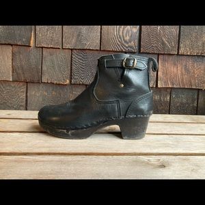 No. 6 Leather Clog Buckle Boots, 39/7.5-8 Good Used Condition
